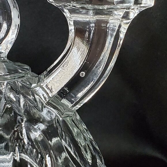 VTG 2 Imperial Glass Diamond Thumbprint Double Candlestick Taper Candle Holders - Picture 2 of 9